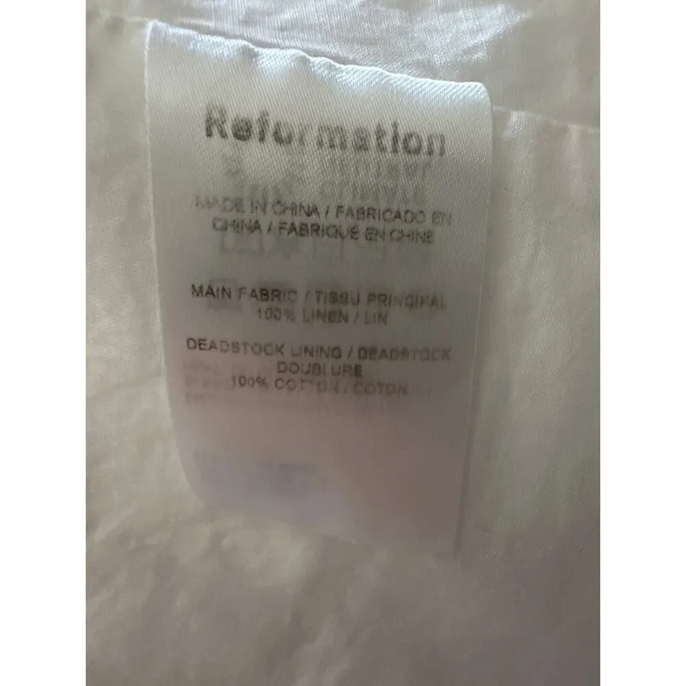 Reformation Weiss White Linen Wrap Dress Small - Picture 9 of 9